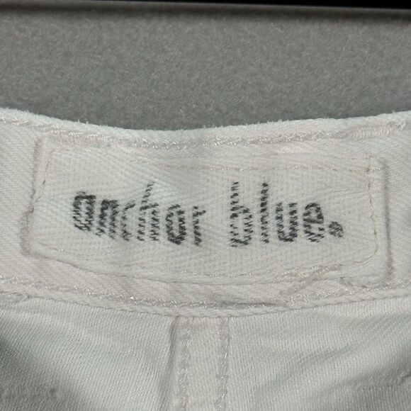 Vintage Anchor Blue Jeans Womens 11 Pleated Baggy White 90s Y2K Skater High Rise - Picture 14 of 15